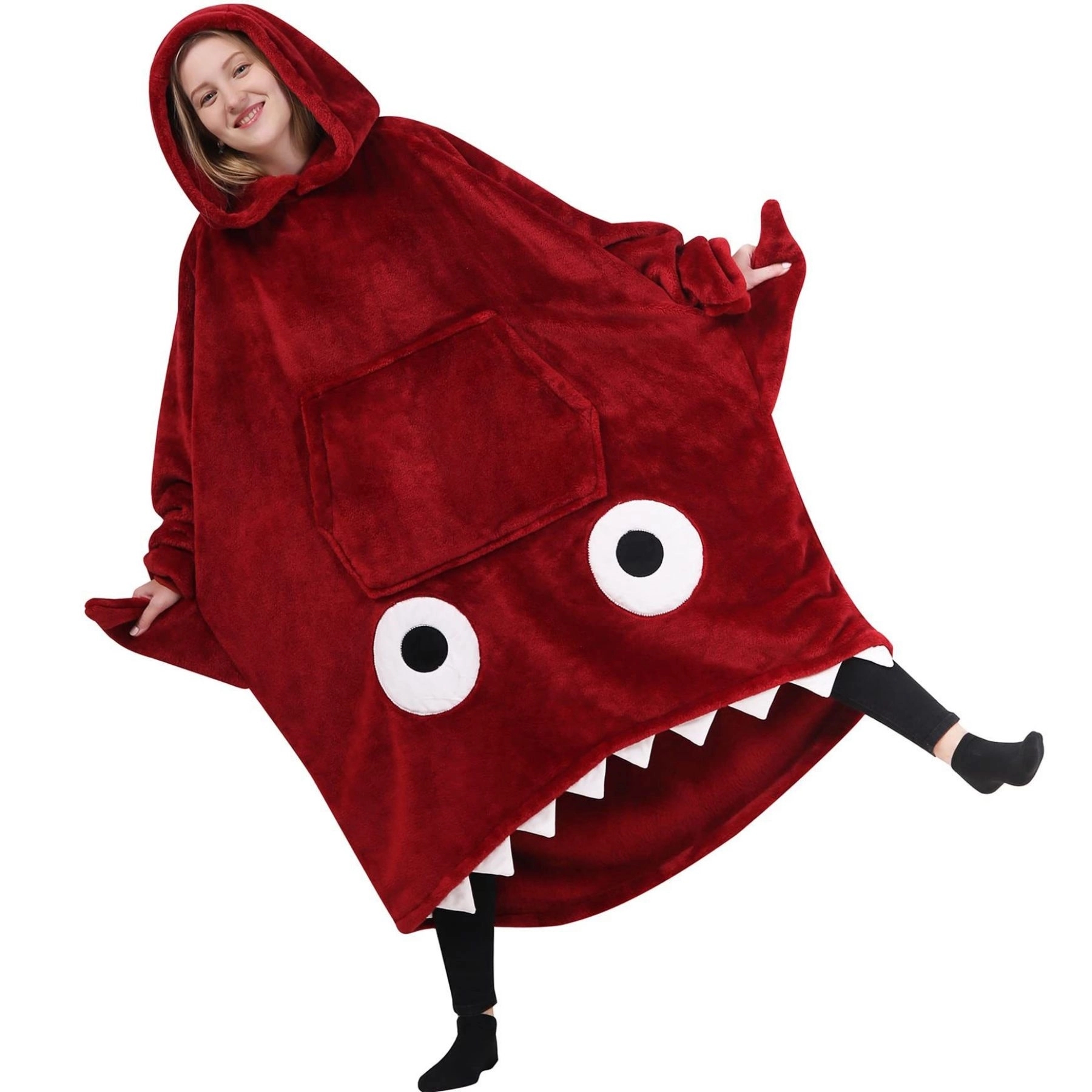 Oversized Microfiber & Sherpa Wearable Blanket, custom hoodie or sweatshirt with logo imprint 3