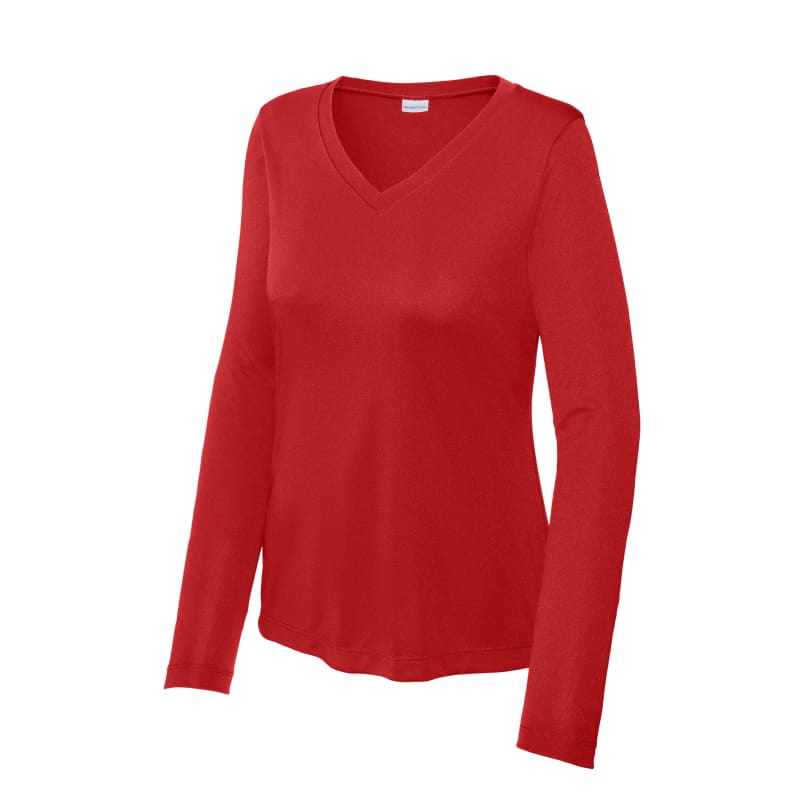 Sport-Tek Women's Long Sleeve PosiCharge Competitor V-Neck Tee. 50