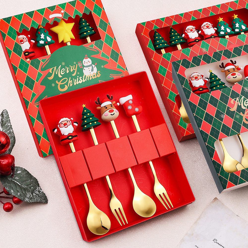 Christmas Stainless Steel Spoon And Forks Set 1