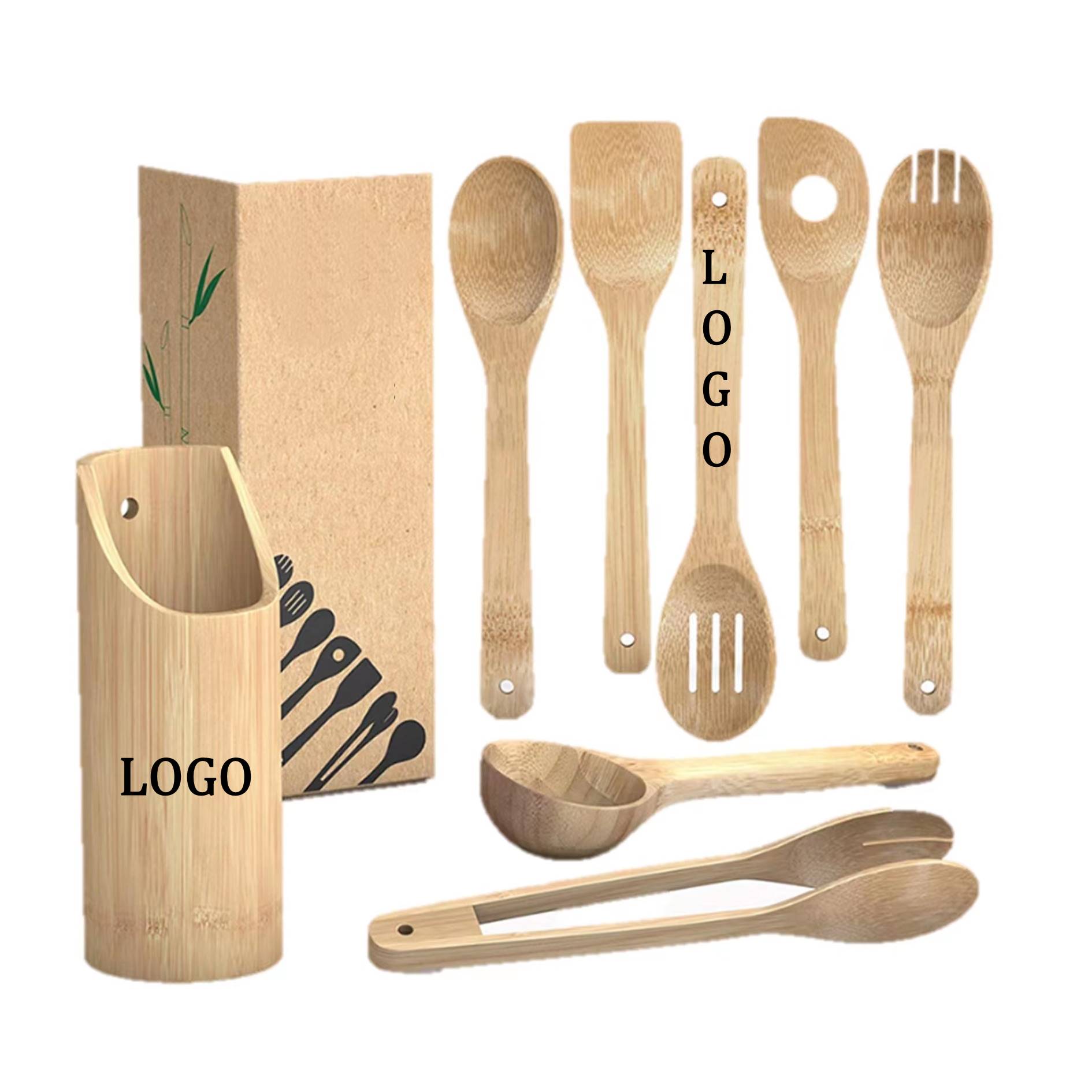8PCs Bamboo Kitchen Spatula Set 2