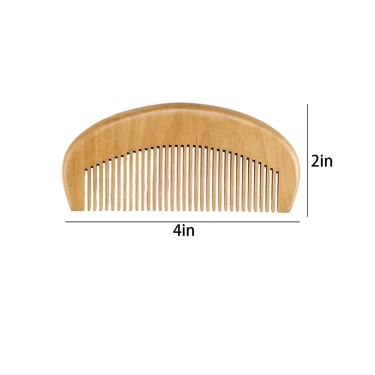 Detangling Styling Portable Fine Tooth Natural Wood Comb 2