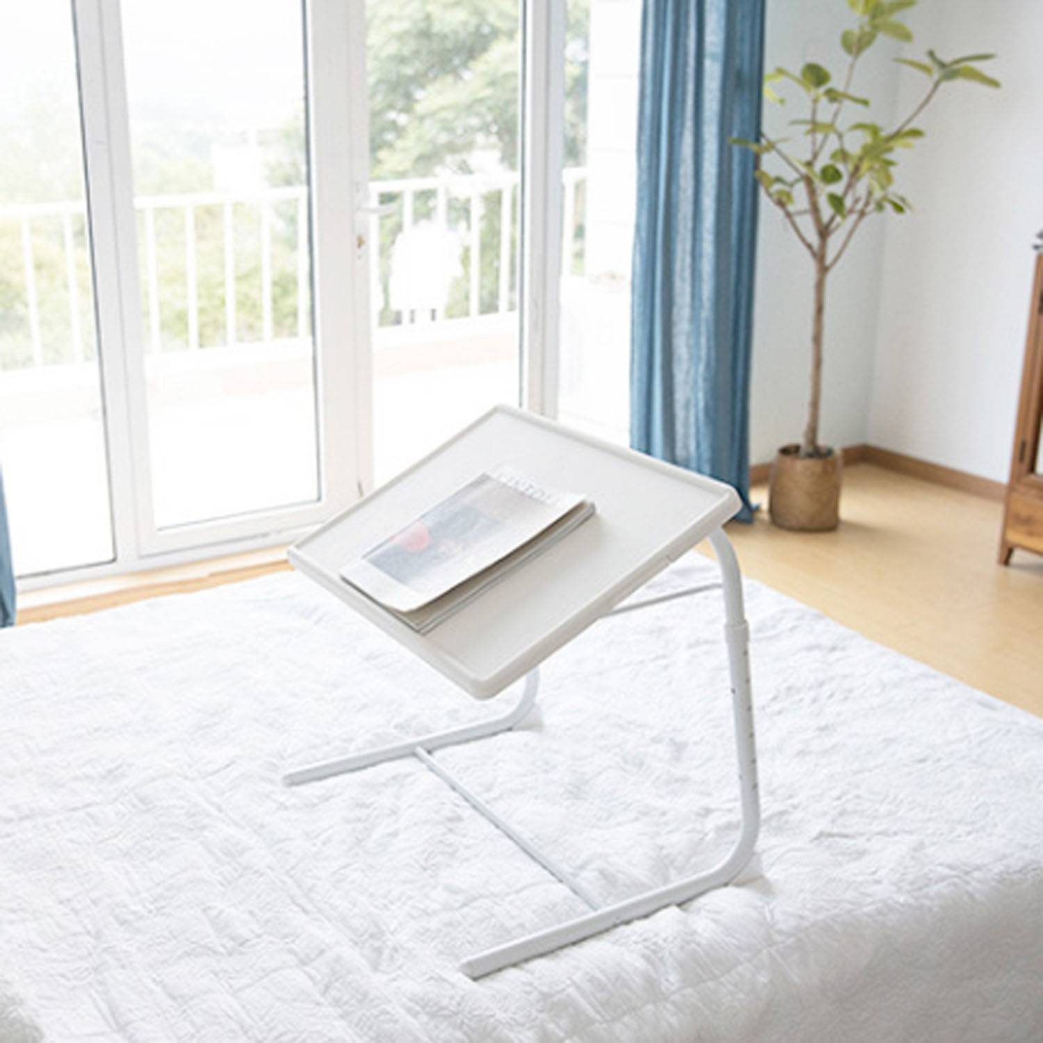 Portable Adjustable Folding Table w/ Non-Slip Base 6