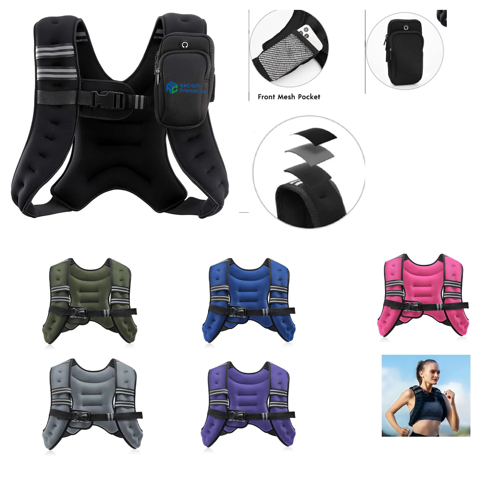 6lb/8lb/12lb/16lb/20lb/25lb/30lb Weighted Vest For Sport, Workout, Strength Training, Running 1