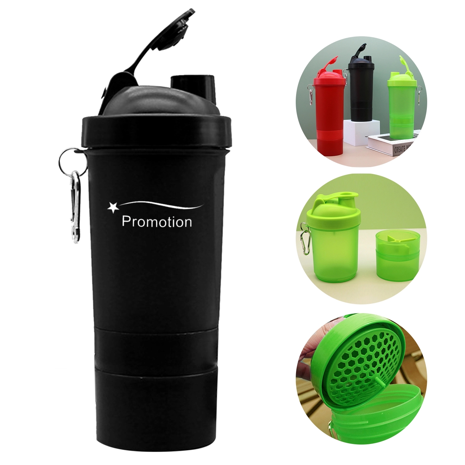 Shaker Bottle With Keychain 2