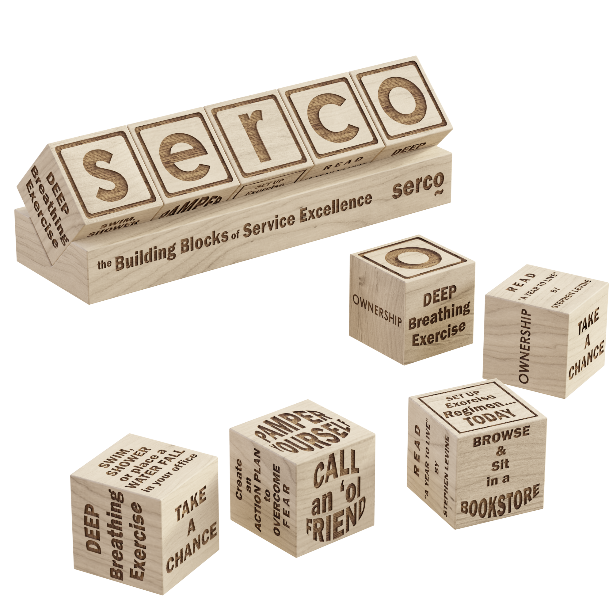 1" Wooden Cube with TWO faces lasered 1