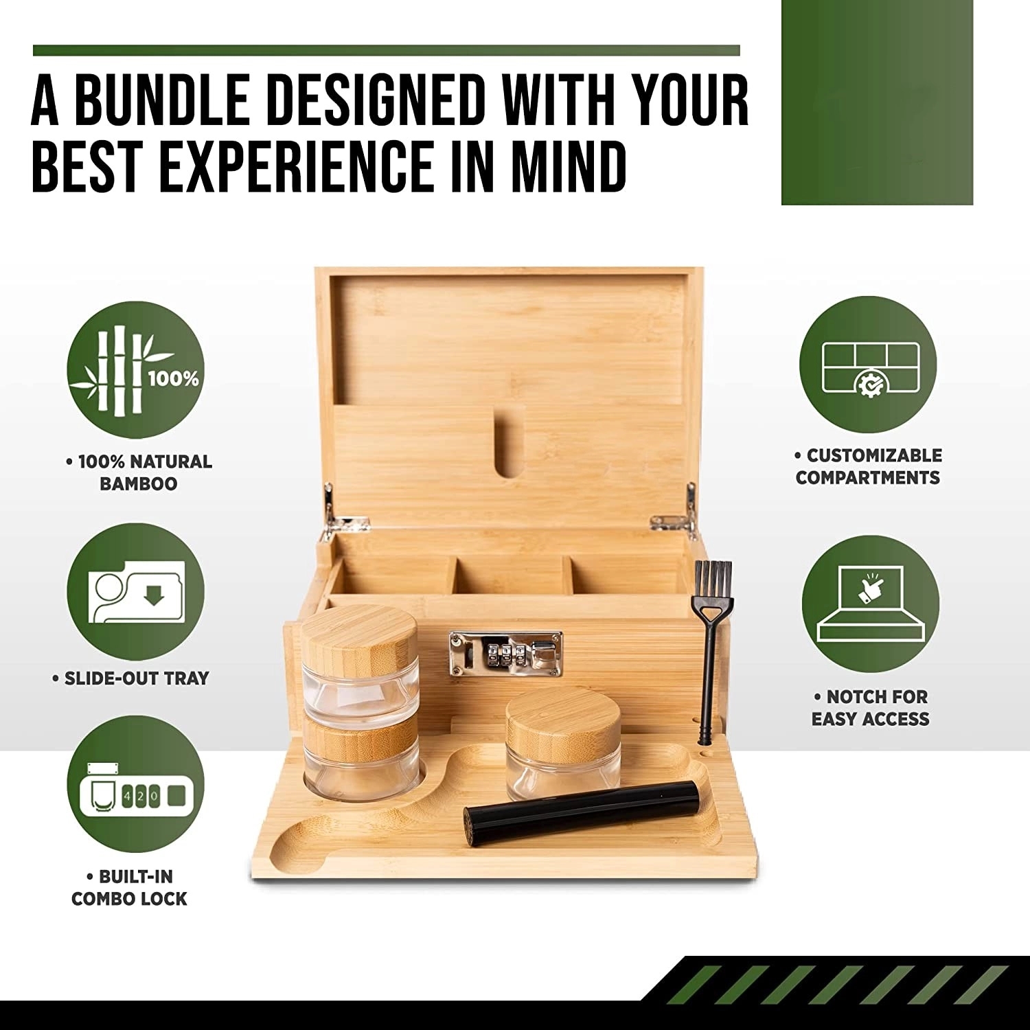 Storage Jars Rolling Tray Tube Brush Box Gift Kit 3
