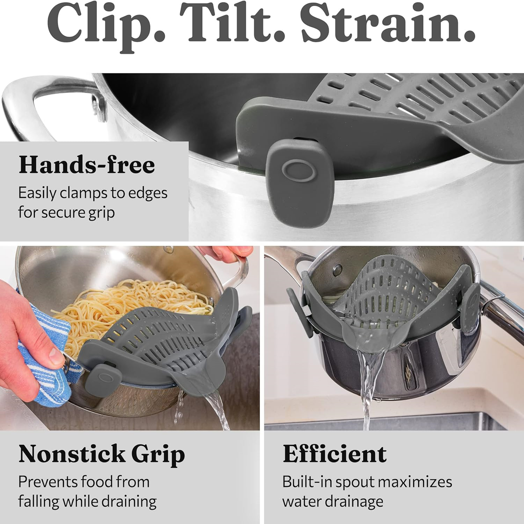 Adjustable Silicone Strainer For Pots, Pans, Bowls 3