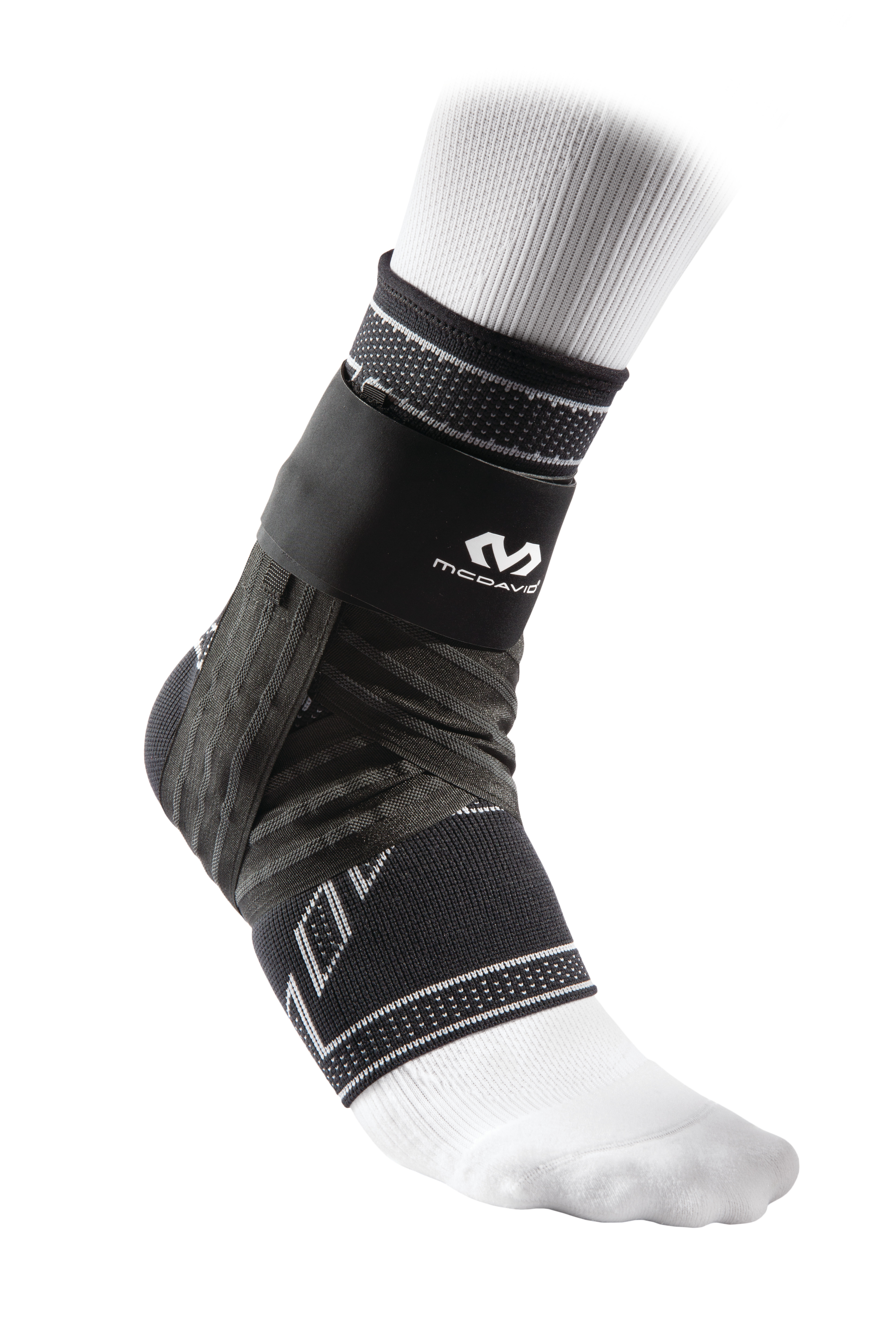 Elite Enginrd Elastic Ank Brace w/Fig 6 Strap&Stays Blk 2