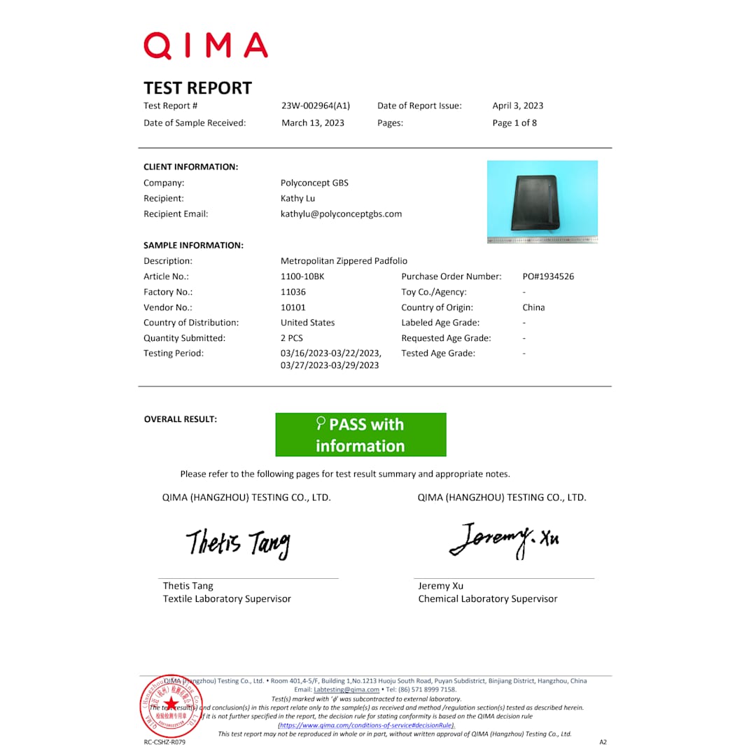 FSC® Mix Metropolitan Zippered Padfolio 15