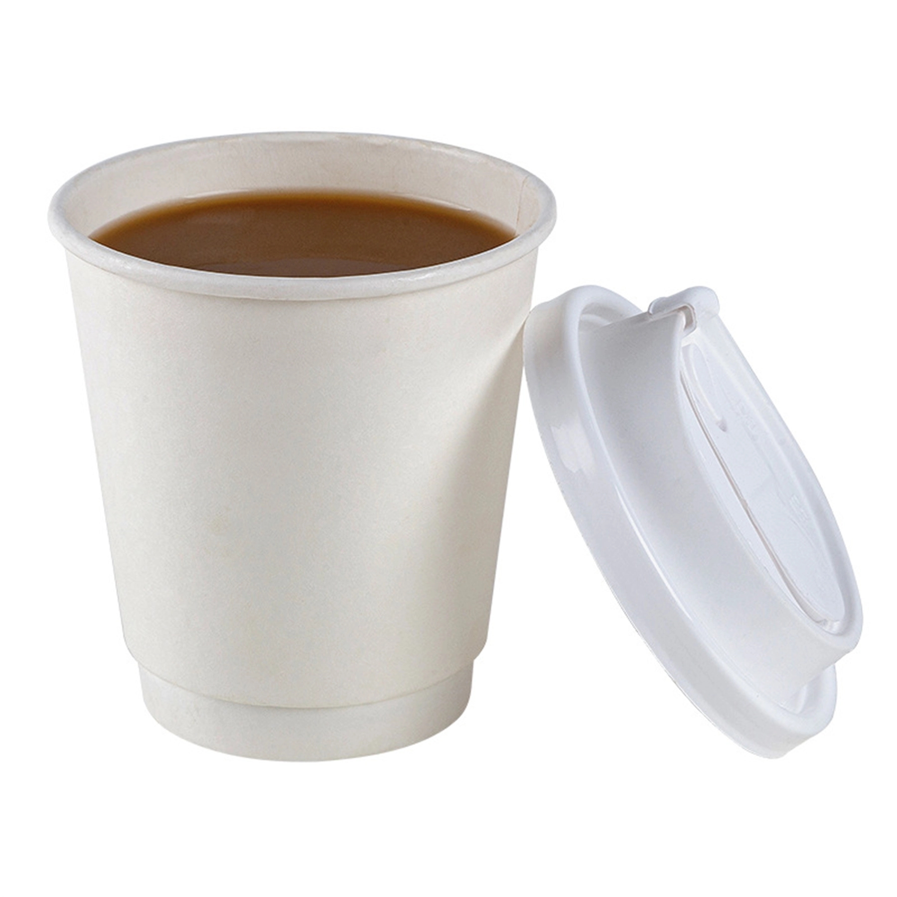 8 Oz. Double Wall Disposable Coffee Paper Cups with Lid 4