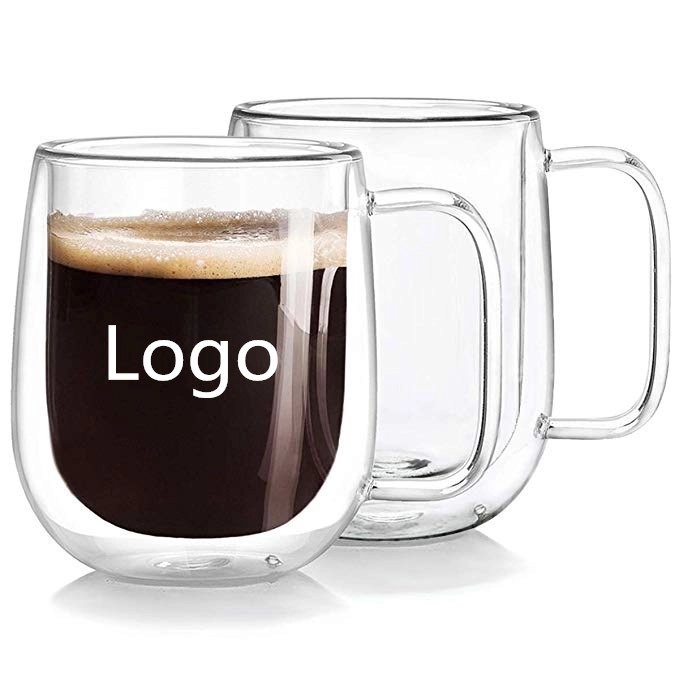 12oz Glass Double-Wall Borosilicate Coffee Cups 2