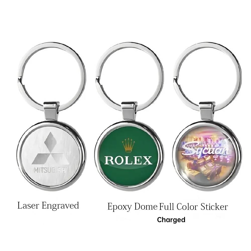 Round Satin Metal Keychain 4
