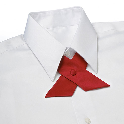 Red Polyester Satin Crossover Tie 2