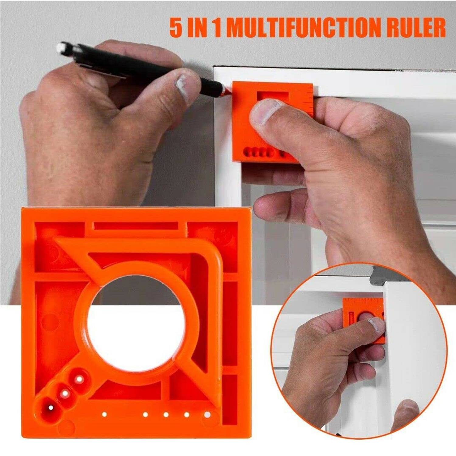 Portable 5-in-1 Plastic Multifunction Offset Marking Ruler 6