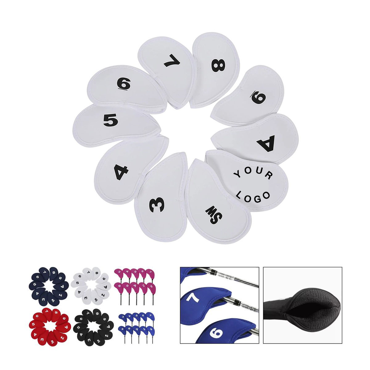 Stretchy Golf Headcover Set for Irons and Putters 9