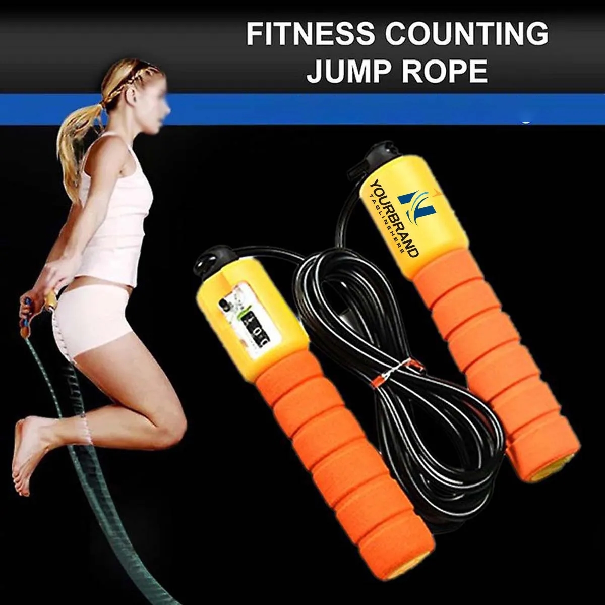 Custom Muticolor Adjustable Electronic Counter Jump Rope 4
