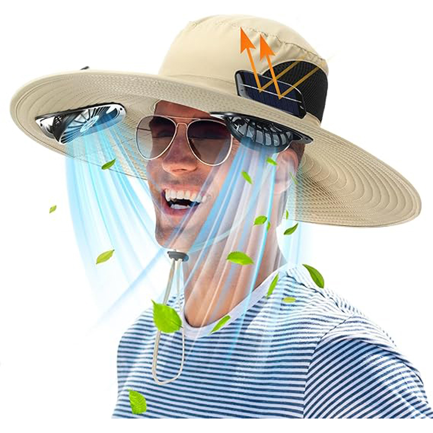 Men's Solar Powered Fan Sun Hat 7