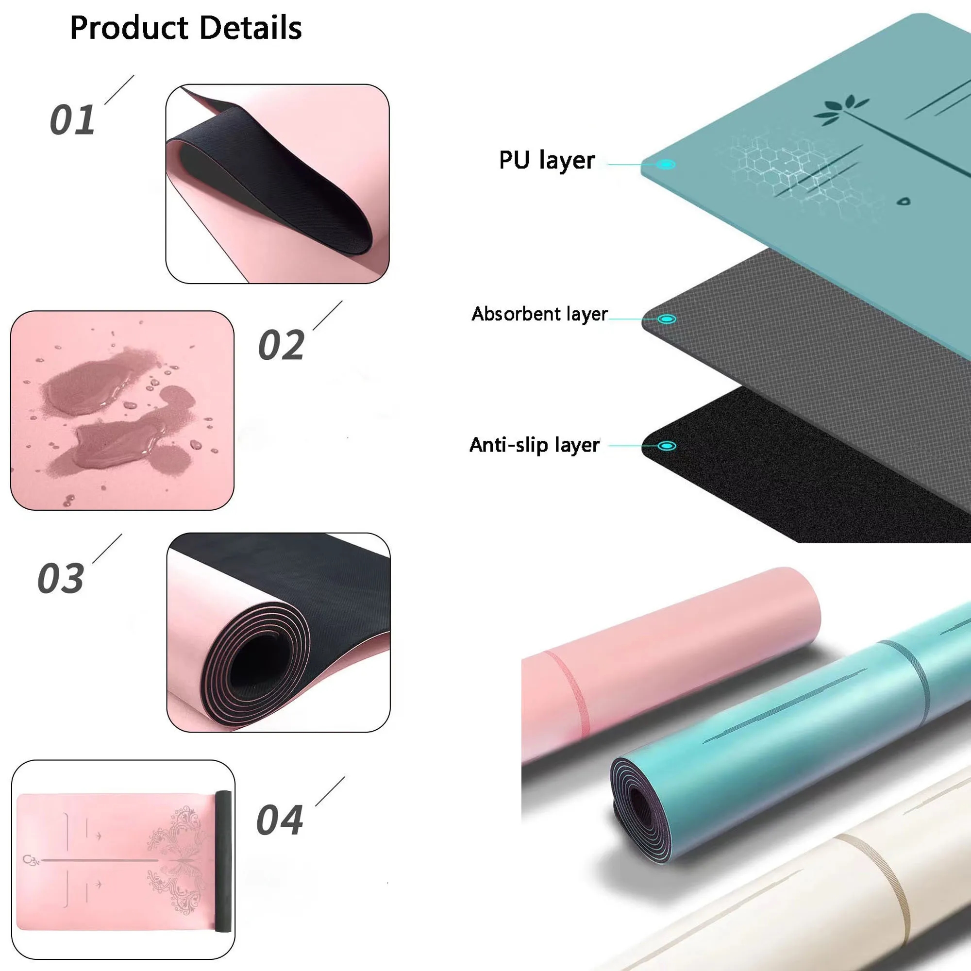 Fitness Yoga Mat Double-Sided Non-Slip 2