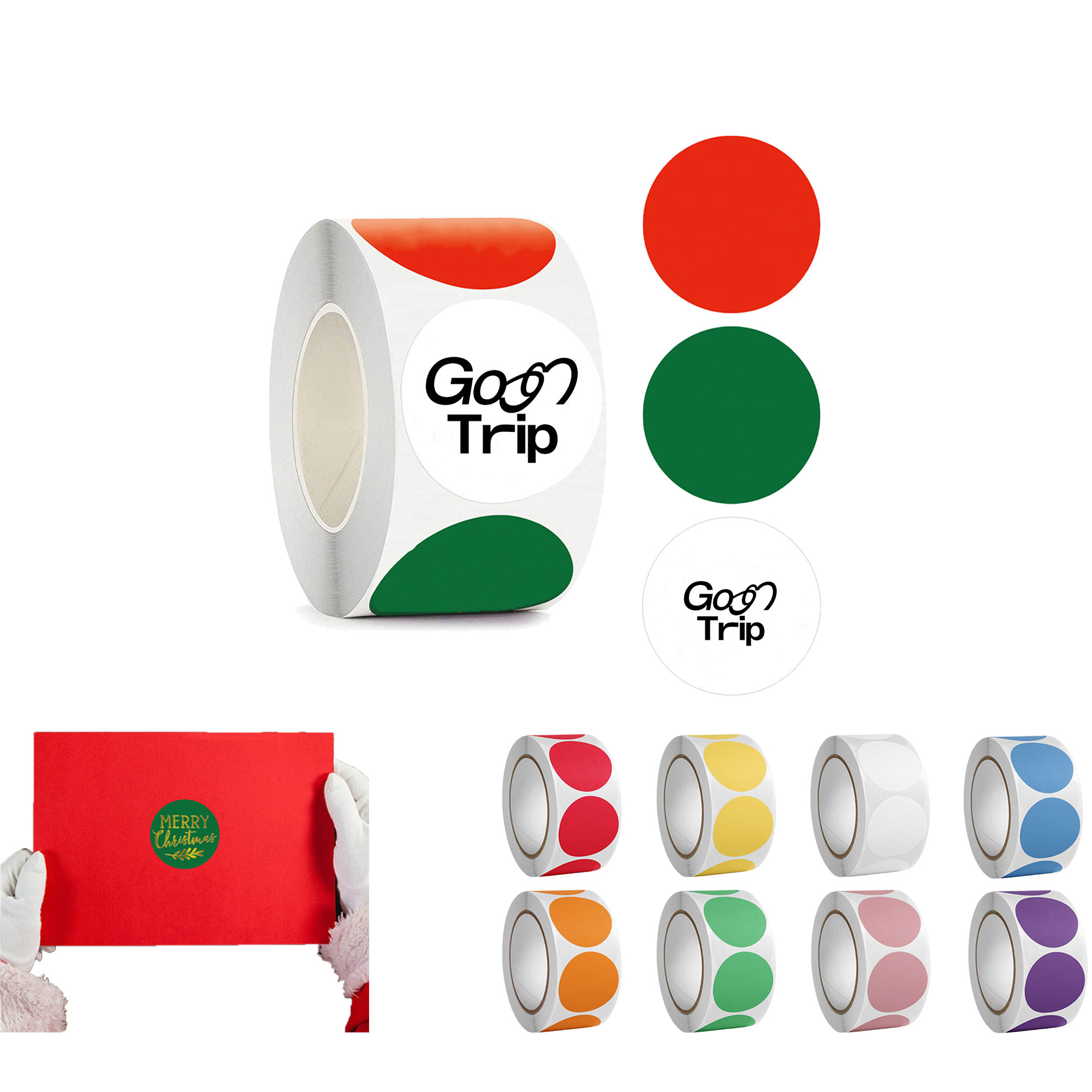 Merry Christmas Round Sticker 3