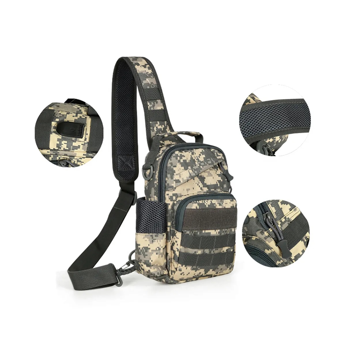 Tactical Outdoor Sling Crossbody Lure Bag W/ USB Port 4
