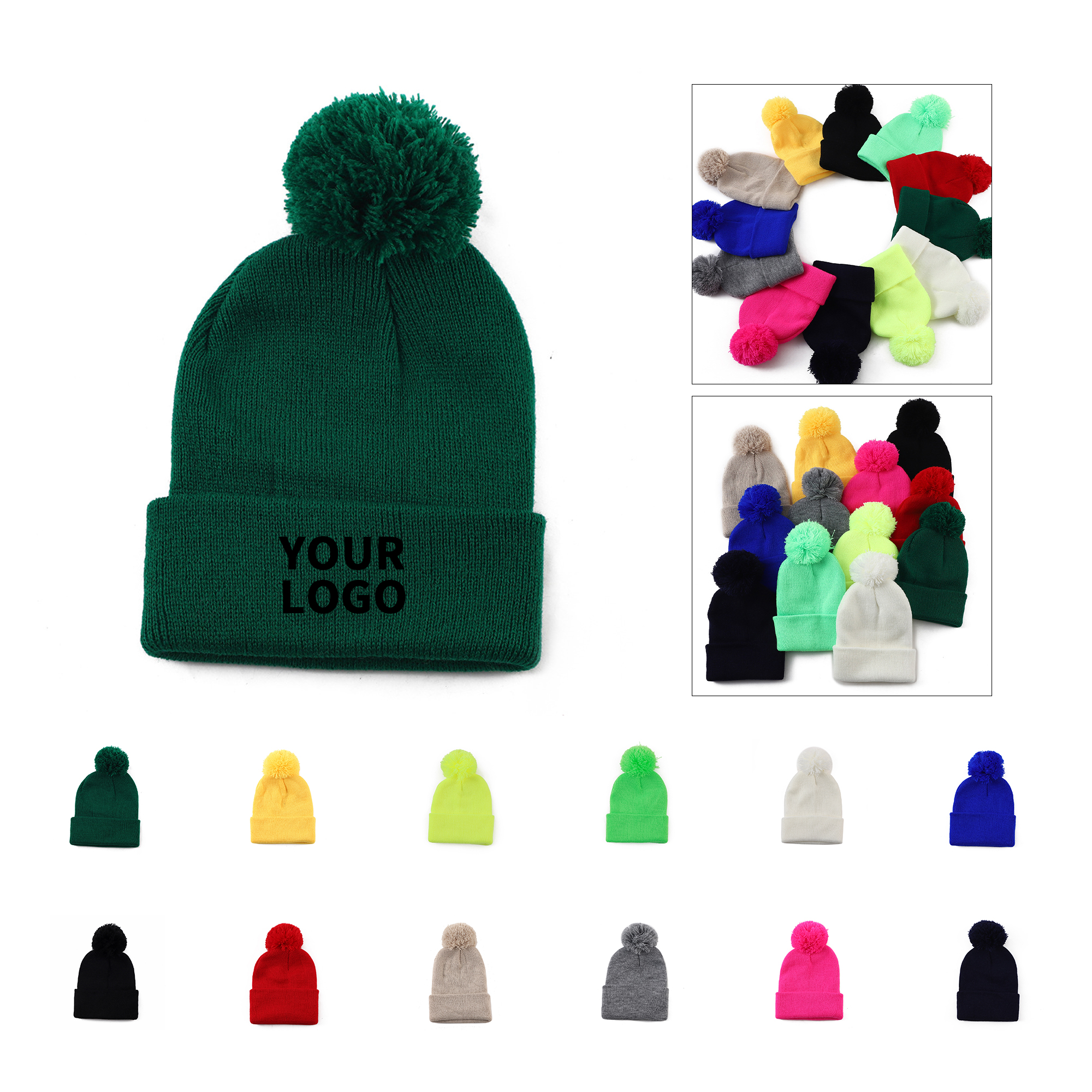 Knit Beanie With Pom Pom 6