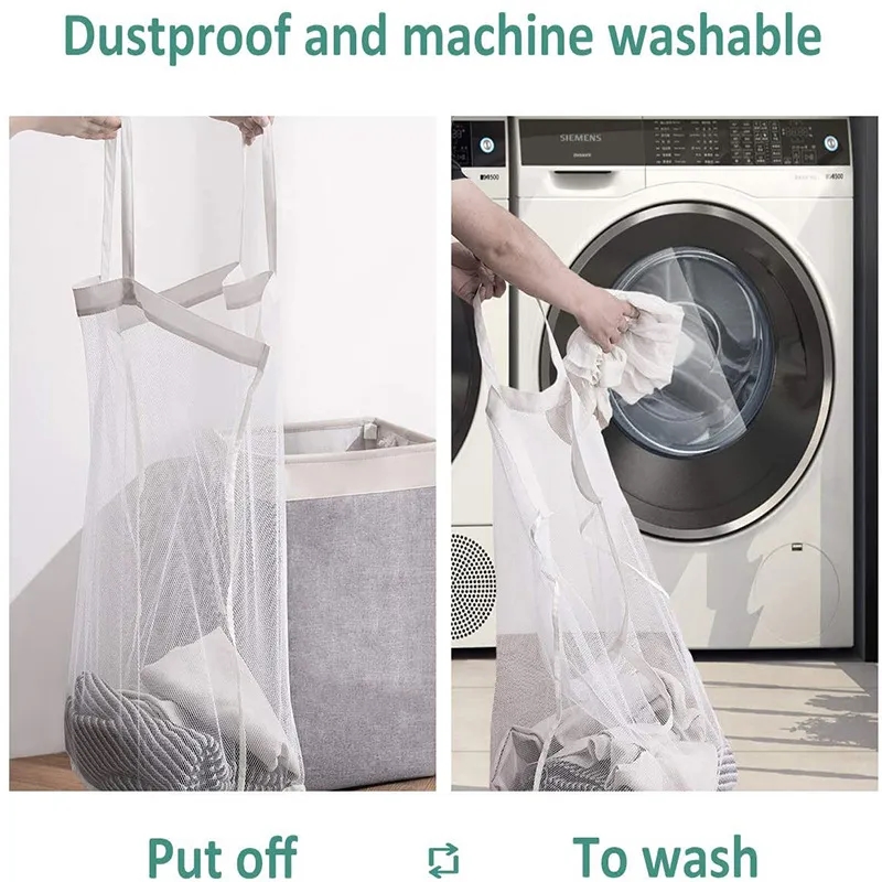 Collapsible Large Laundry Basket Storage Bag With Handles 2