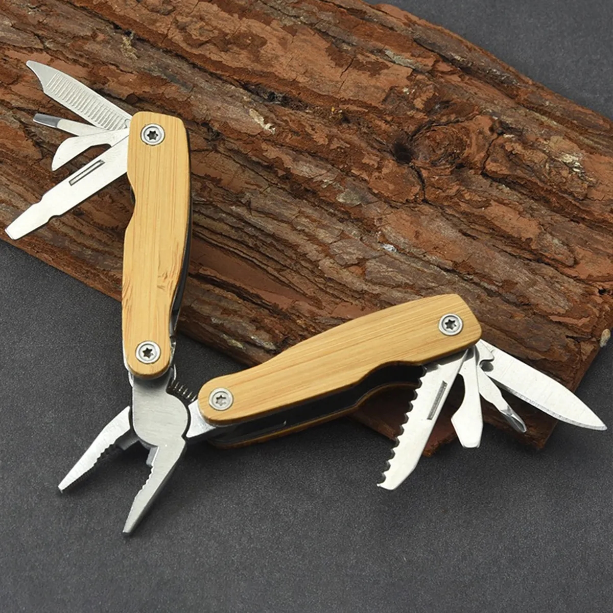 Personalized Multi-Function Pocket Pliers with Wooden Handle 1