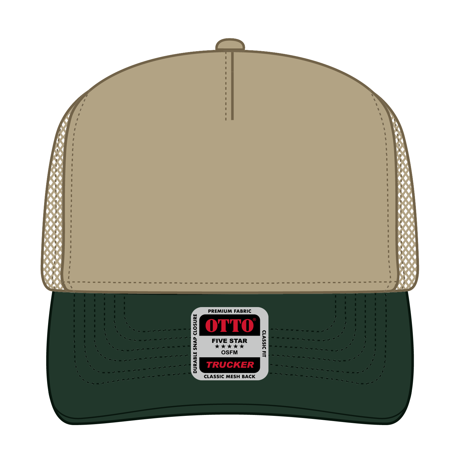 OTTO CAP® 5 Panel Mid Profile Mesh Back Trucker Hat 2
