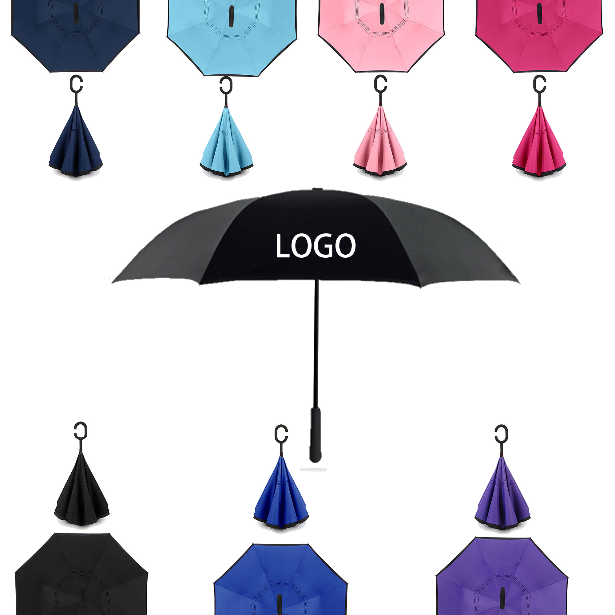 C-type Car Umbrella Dual-person Reverse Gift Ad Umbrella 3