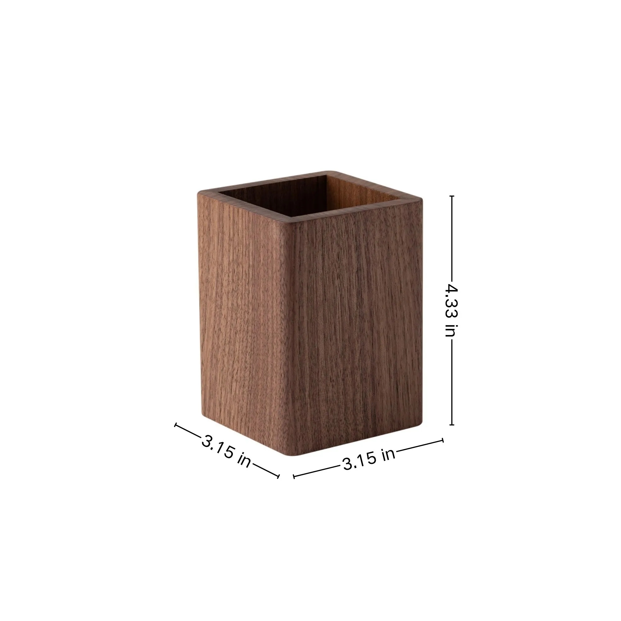 Solid Black Walnut Multifunctional Storage Pen Holder 2