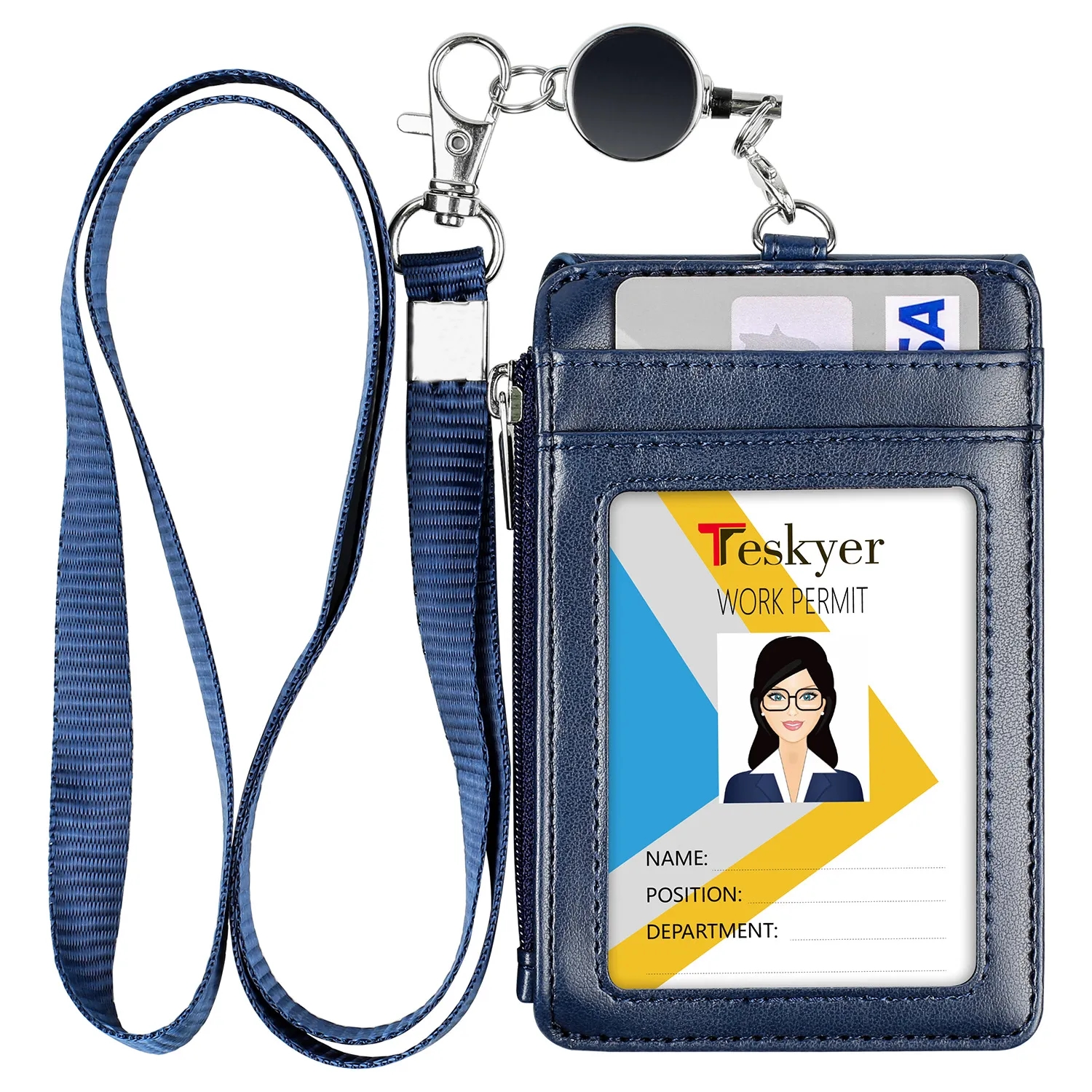 PU Leather ID Holder with Lanyard 5