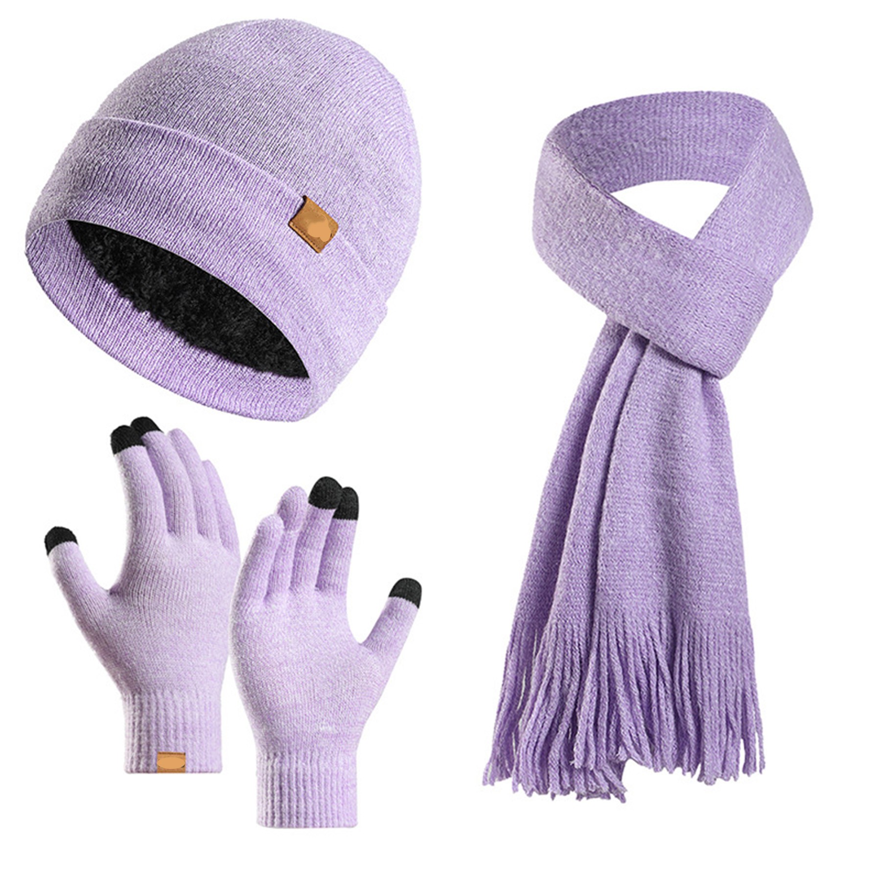 3PC Winter Beanie Scarf Gloves Set 6
