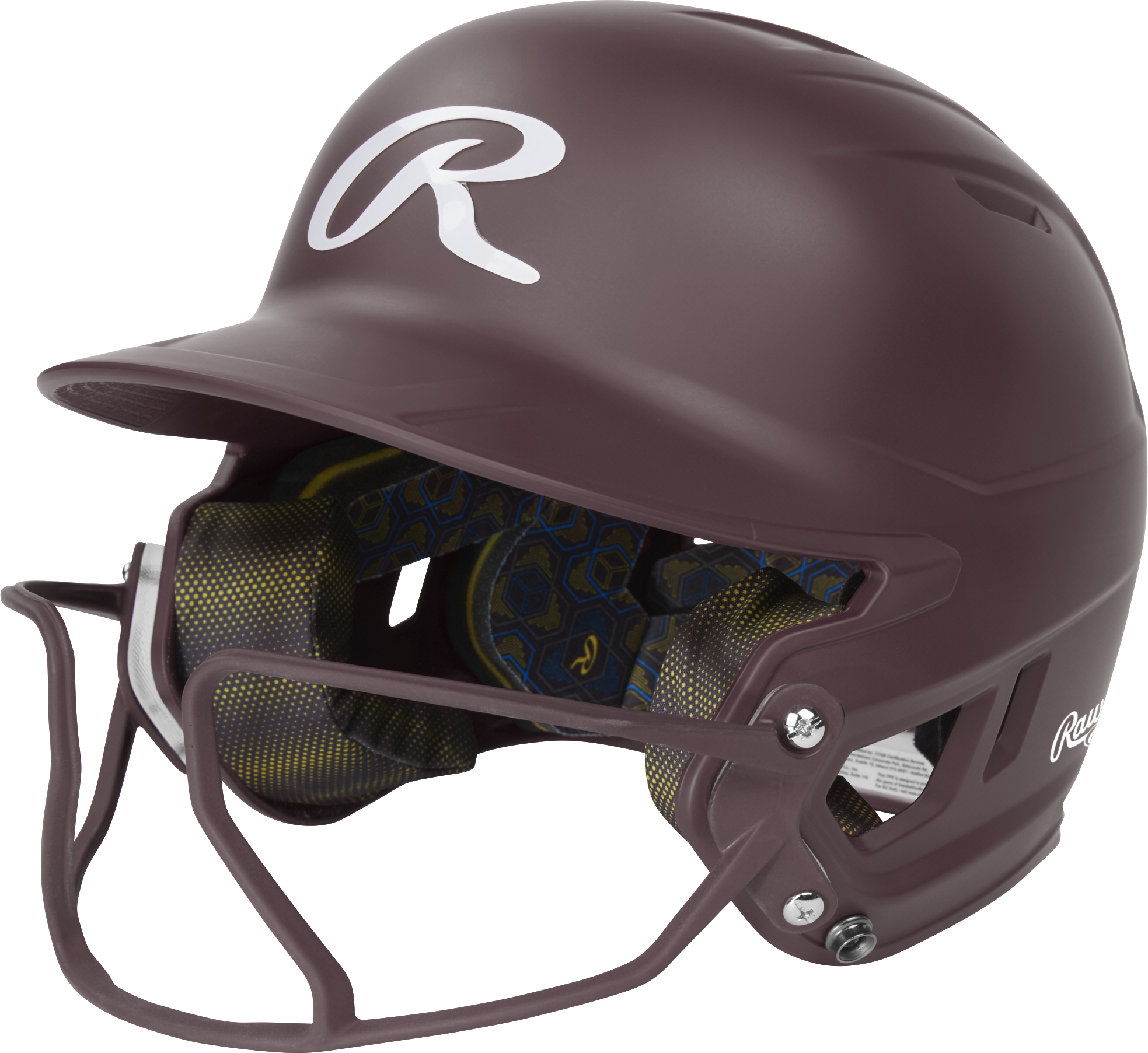 Rawlings Mach Hi-Viz 1-Tone Matte Batting Helmet with Attached Face Guard | Senior 8