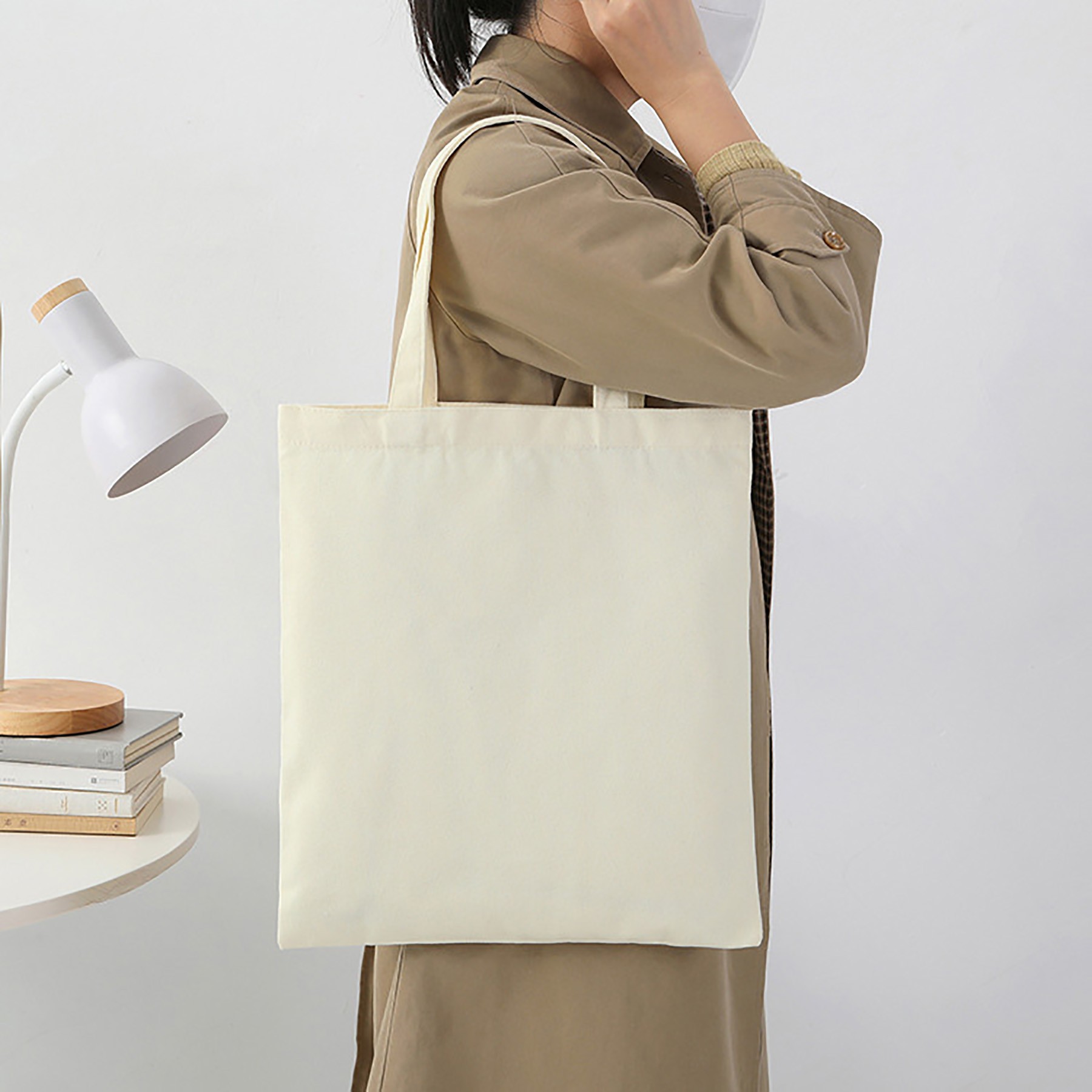 Natural Color Cotton Canvas Tote Bag, custom tote bag with logo imprint 2