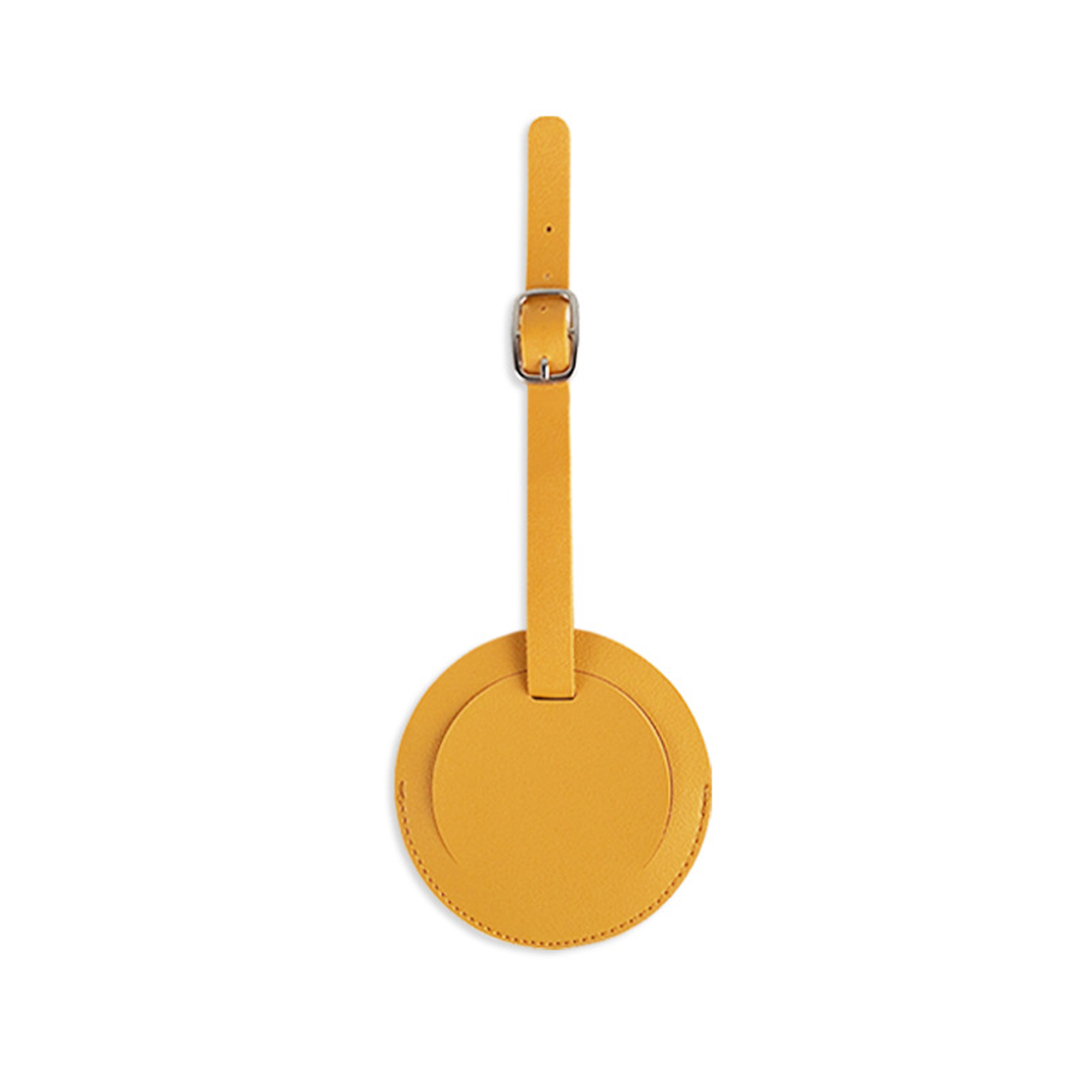Faux Leather Round Luggage Tag 3.2" Diameter 8