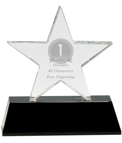 Crystal Star on Black base 6.75" 2
