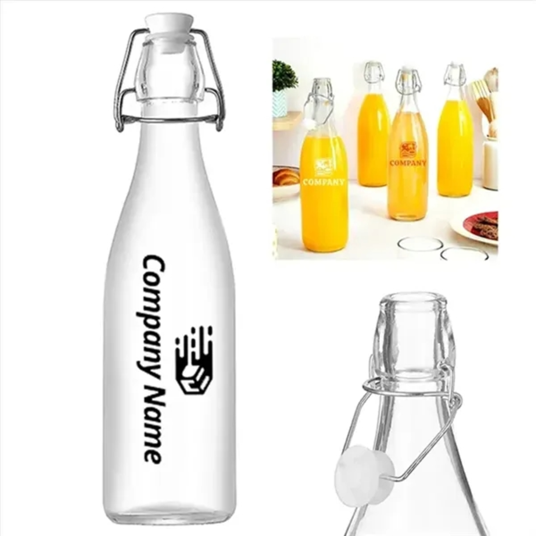 17oz Glass Bottles With Clip Top Lids 2