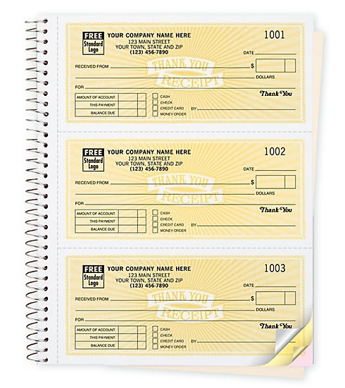 Cash Receipt Books, Classic Design 2