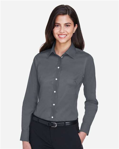 Women's Crown Collection® Solid Stretch Twill Woven Dress Shirt - DG530W 6