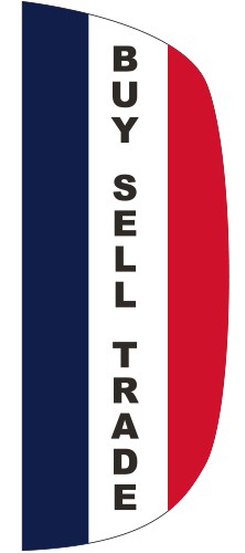 "BUY, SELL, TRADE" 3' x 8' Message Flutter Flag 1