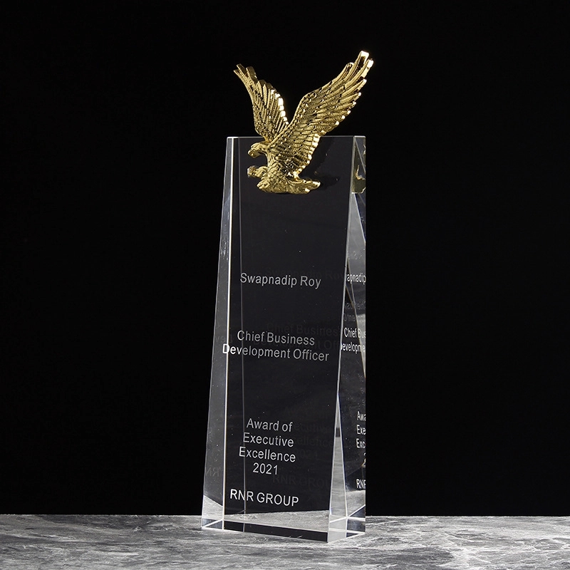 Engraved Logo Crystal Top Eagle Award 4