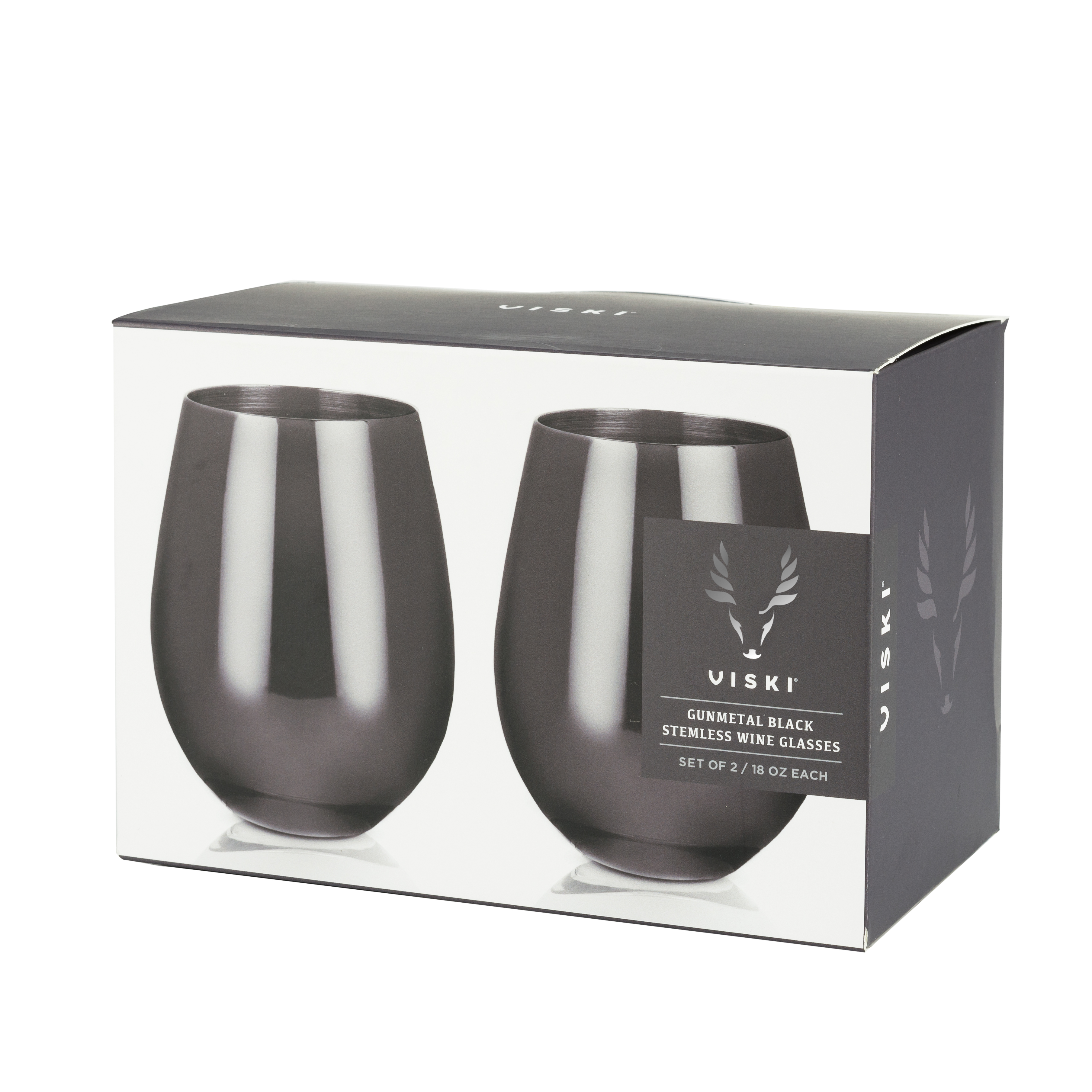 Viski® Stemless Metal Wine Tumbler, set of 2 8
