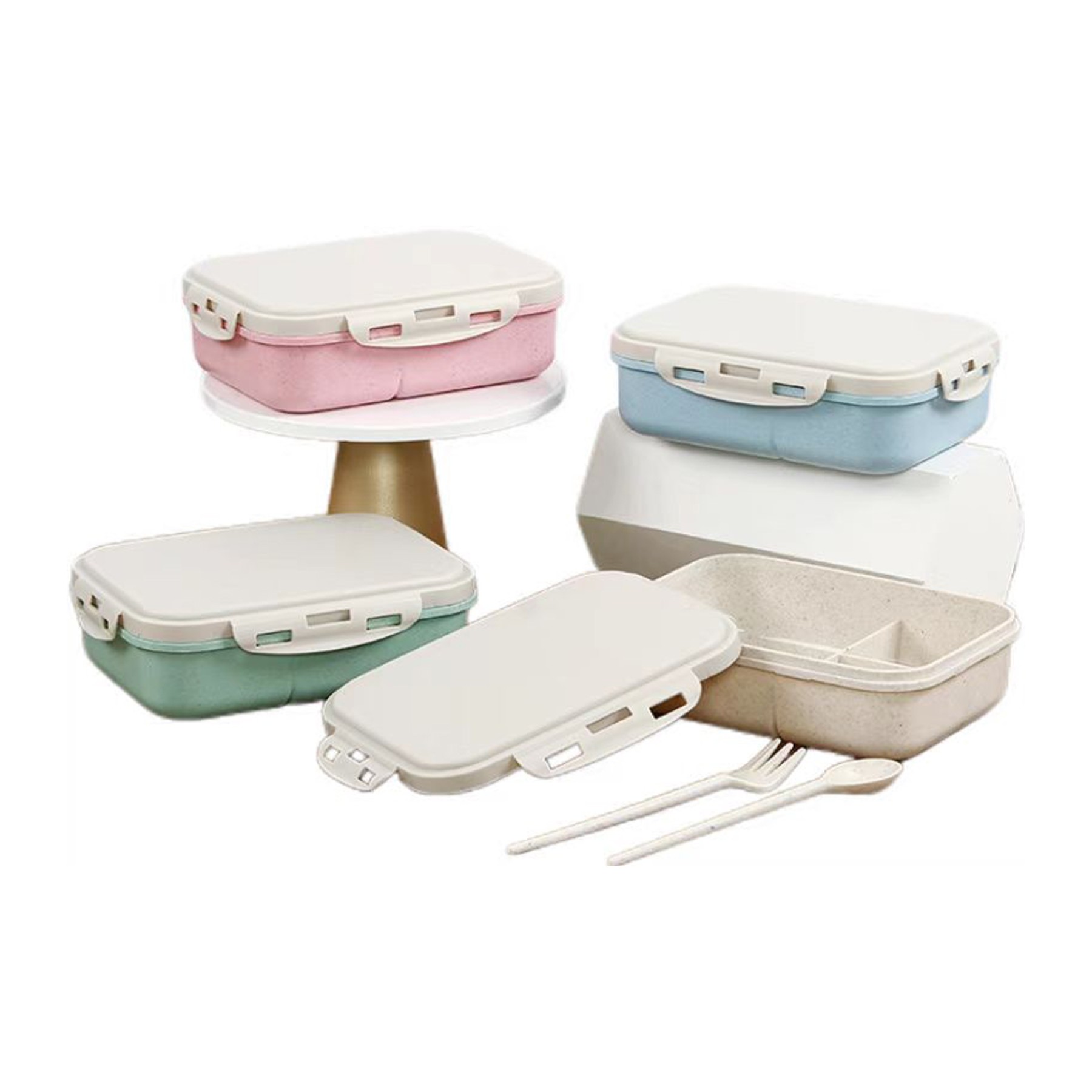 Wheat Straw Compartment Lunch Box 2