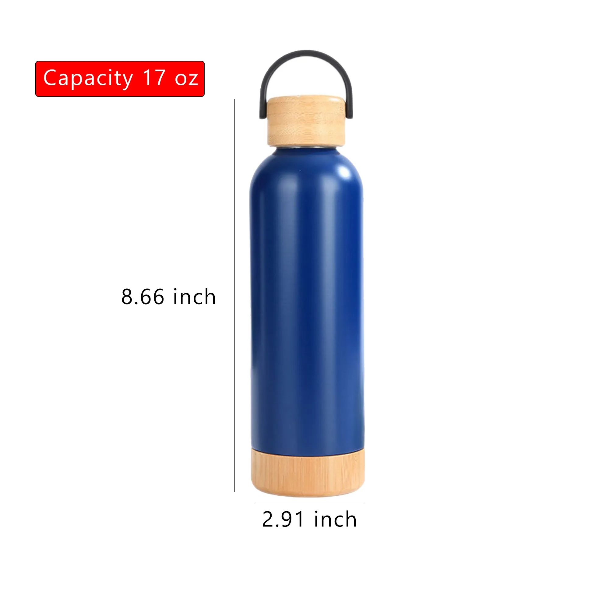 17 Oz Bamboo Lid Stainless Steel Water Bottle 3