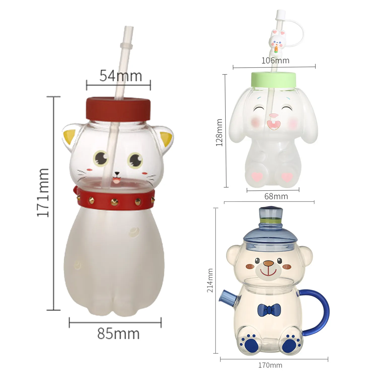 Creative Animal-Shaped Glass With Straw 9