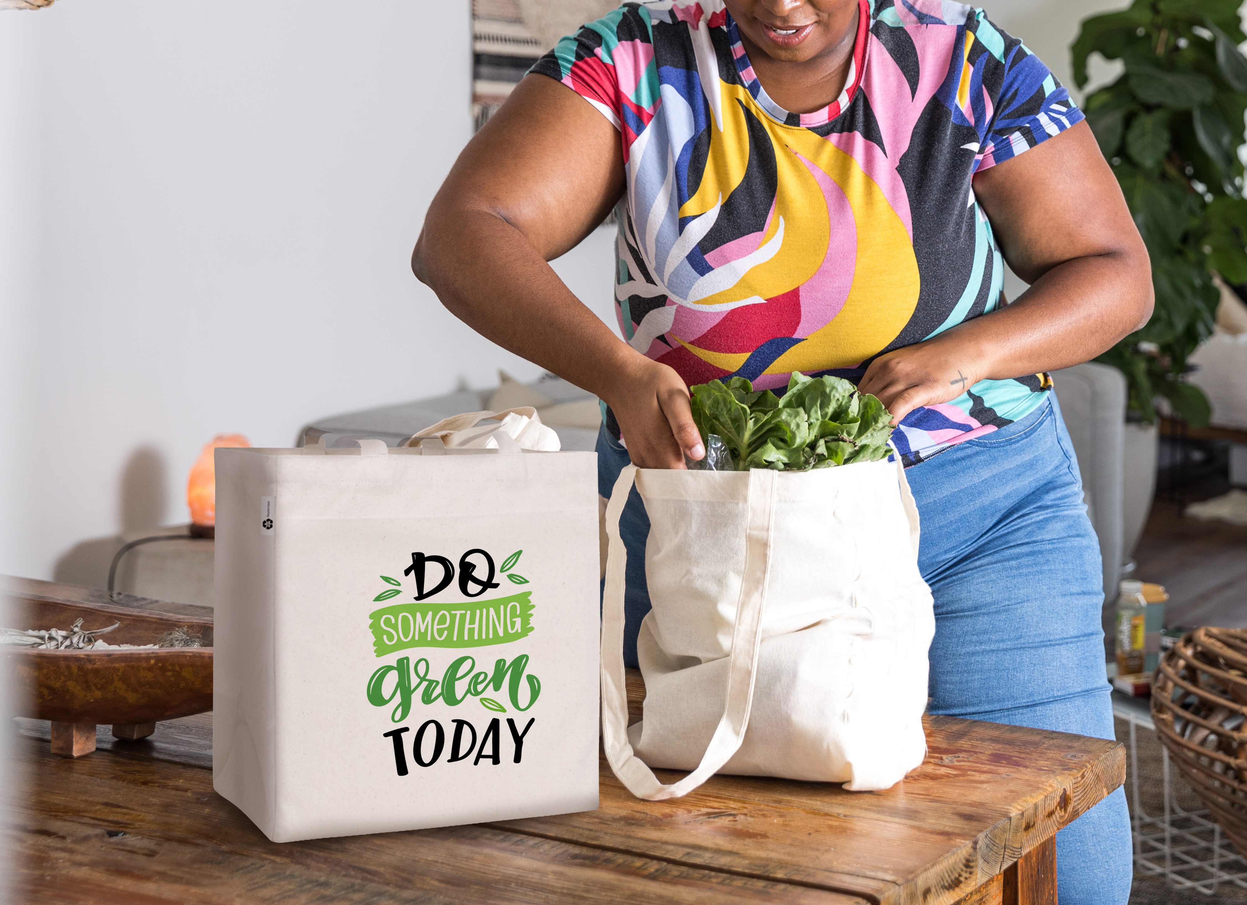 V Natural Cotton Tote