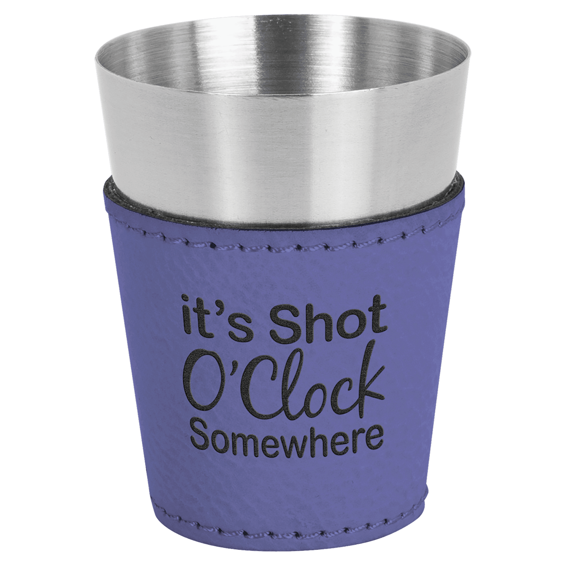 2 oz. Purple Leatherette & Stainless Steel Shot Glass 2