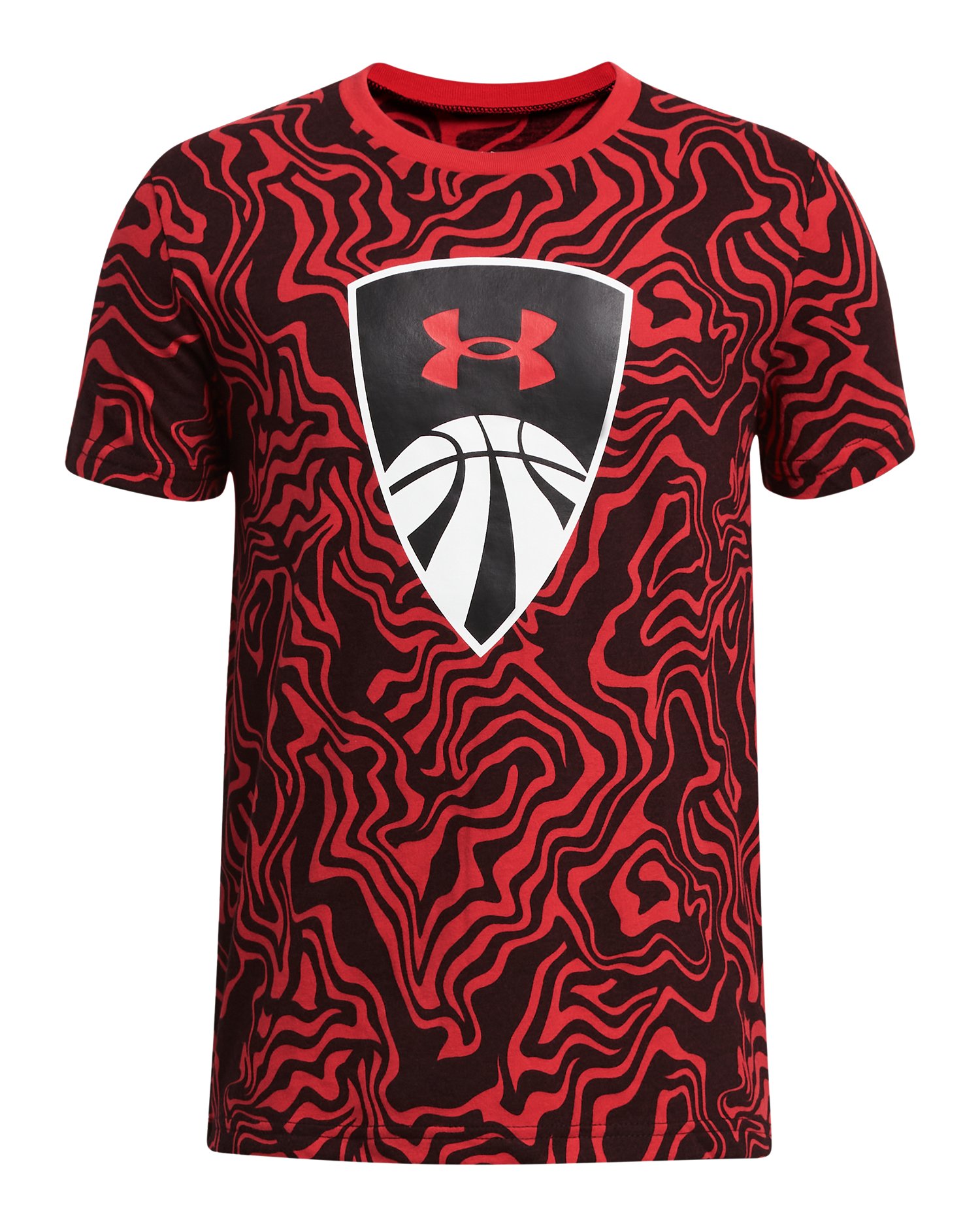UA Basketball Shield Printed Boys' Short Sleeve 2