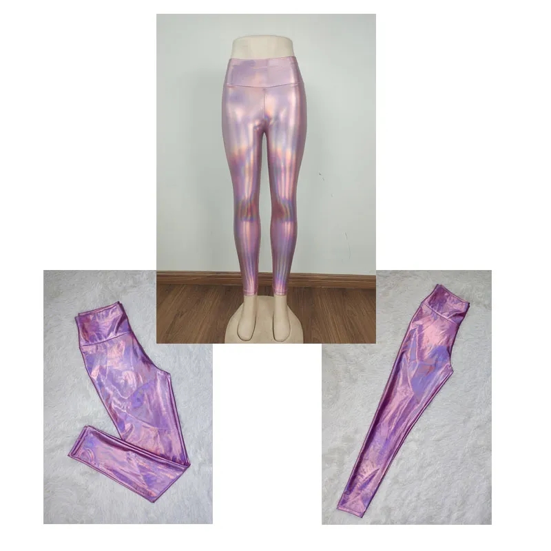 Colorful Laser Leather Stretch Leggings 5
