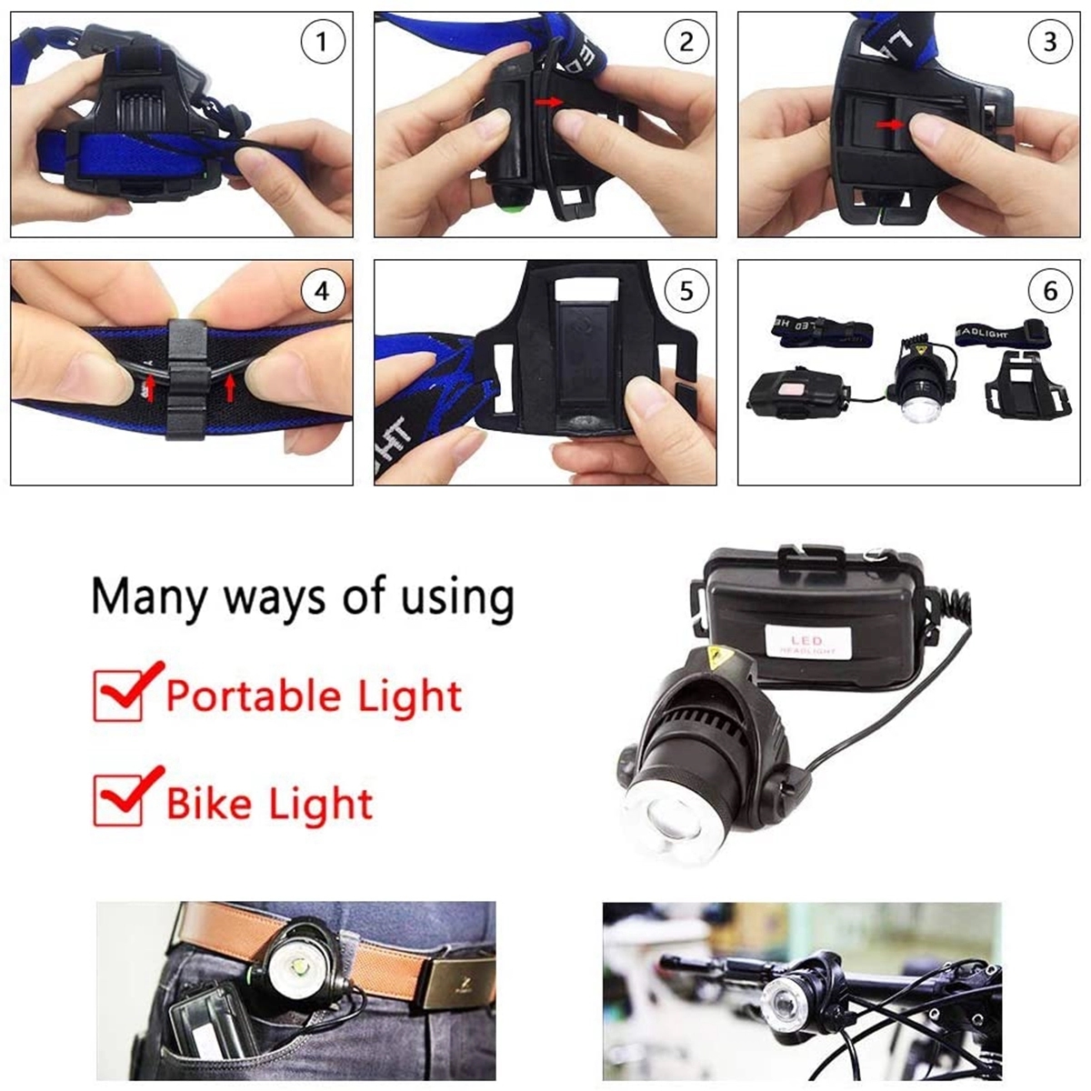 Usb Charging Led Headlamp 8